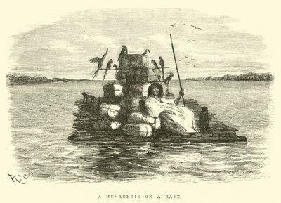 A Menagerie on a Raft by Edouard Riou